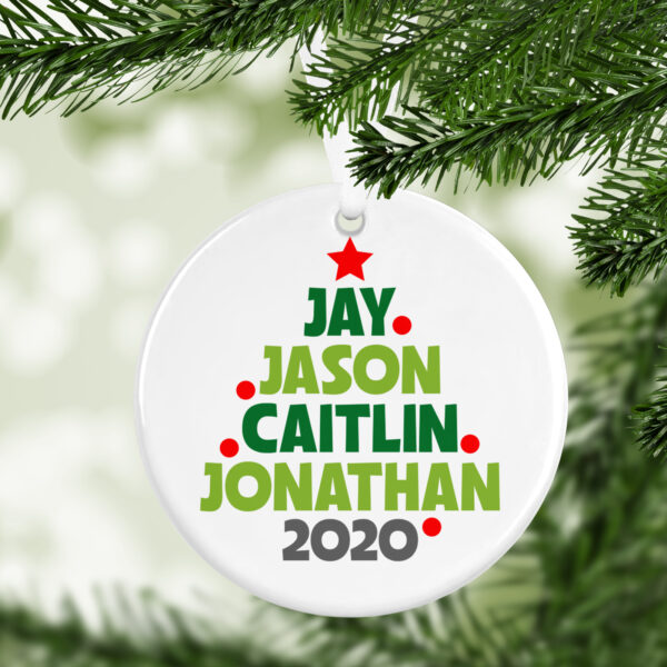 Family Tree Holiday Ornament 2 sided