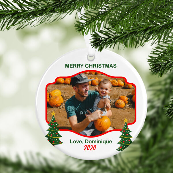 Personalized Holiday Photo Ornament (Daddy) – 2 Sided