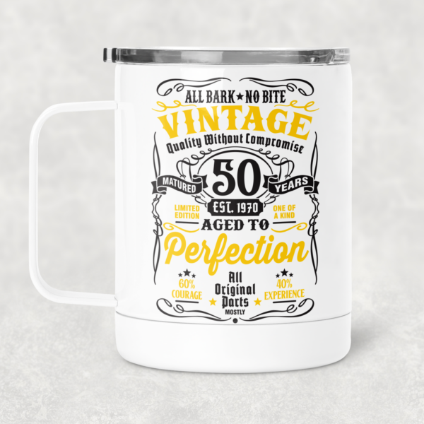 Aged to Perfection 13oz Insulated Mug with top