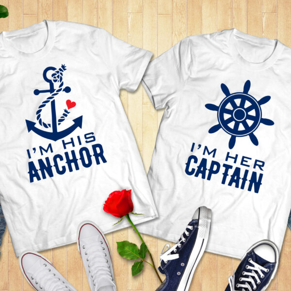 His Anchor Her Captain – Couple Tshirt