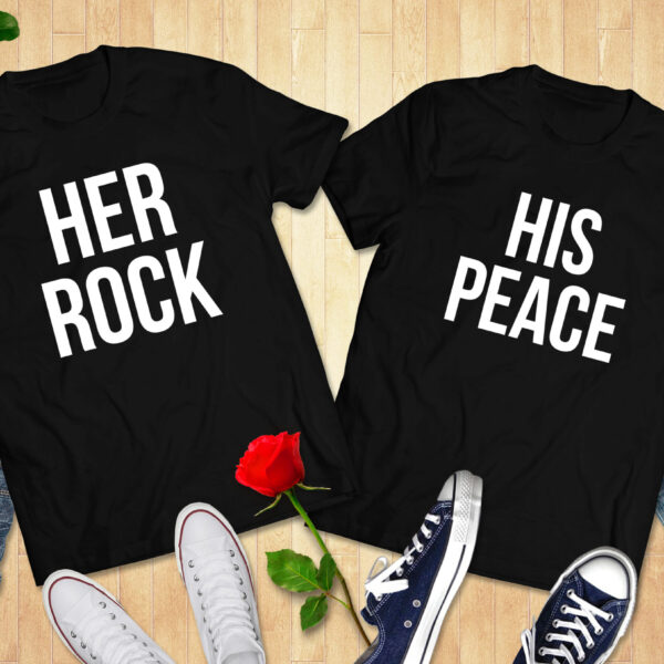 Her Rock His Peace Couple Tshirt