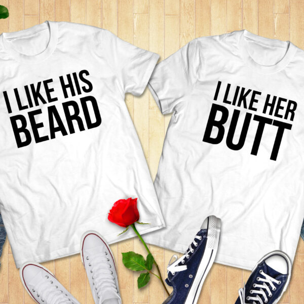 Her Butt His Beard Couple Tshirt