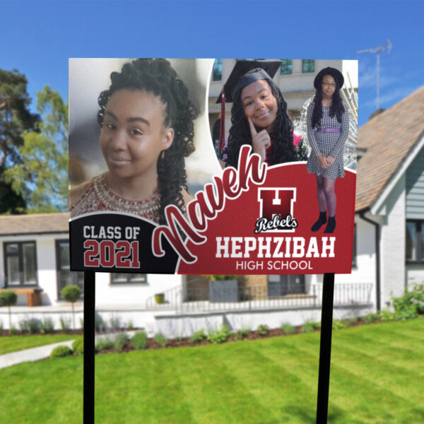 Three Curve Grad – Hephzibah Yard Sign