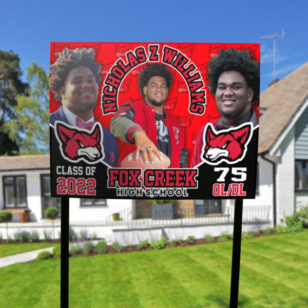 Three Curve Grad – Fox Creek Yard Sign