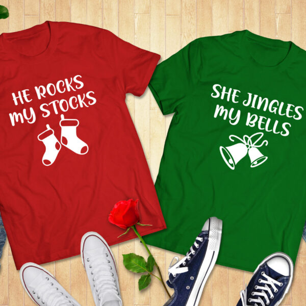 He Rocks She Jingles – Couple Tshirt